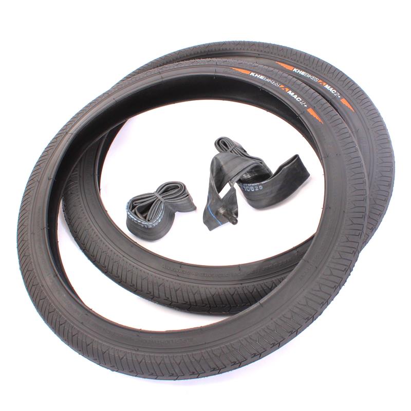 BMX tires 2x MAC2+ wire black + 2x KHE Twiggy tube