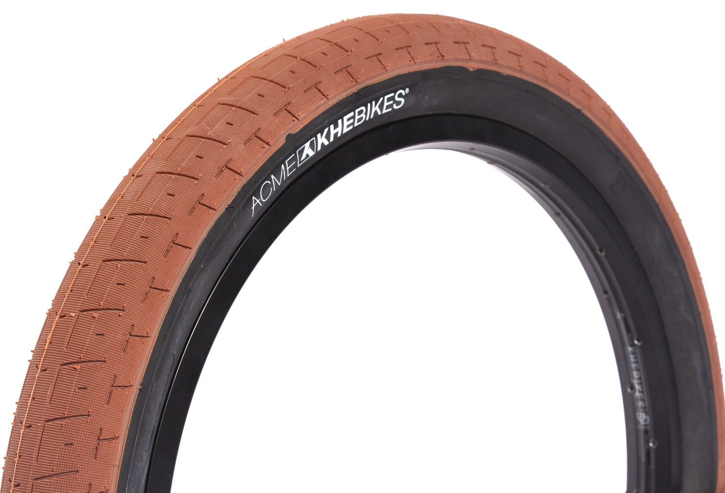 BMX tire set KHE ACME 20 inch x 2.40 inch brown + AV inner tube