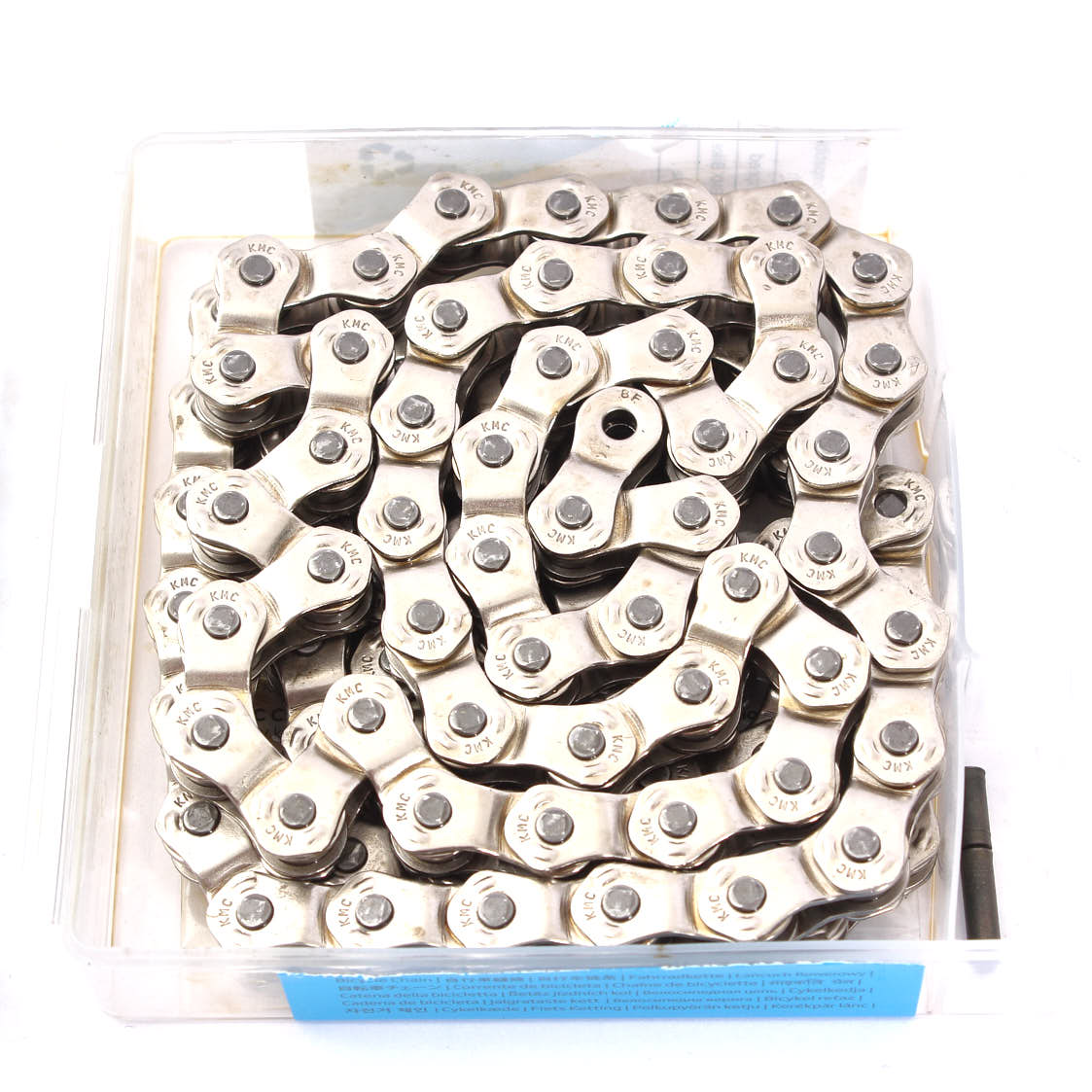 Silberne BMX Kette in Verpackungsbox