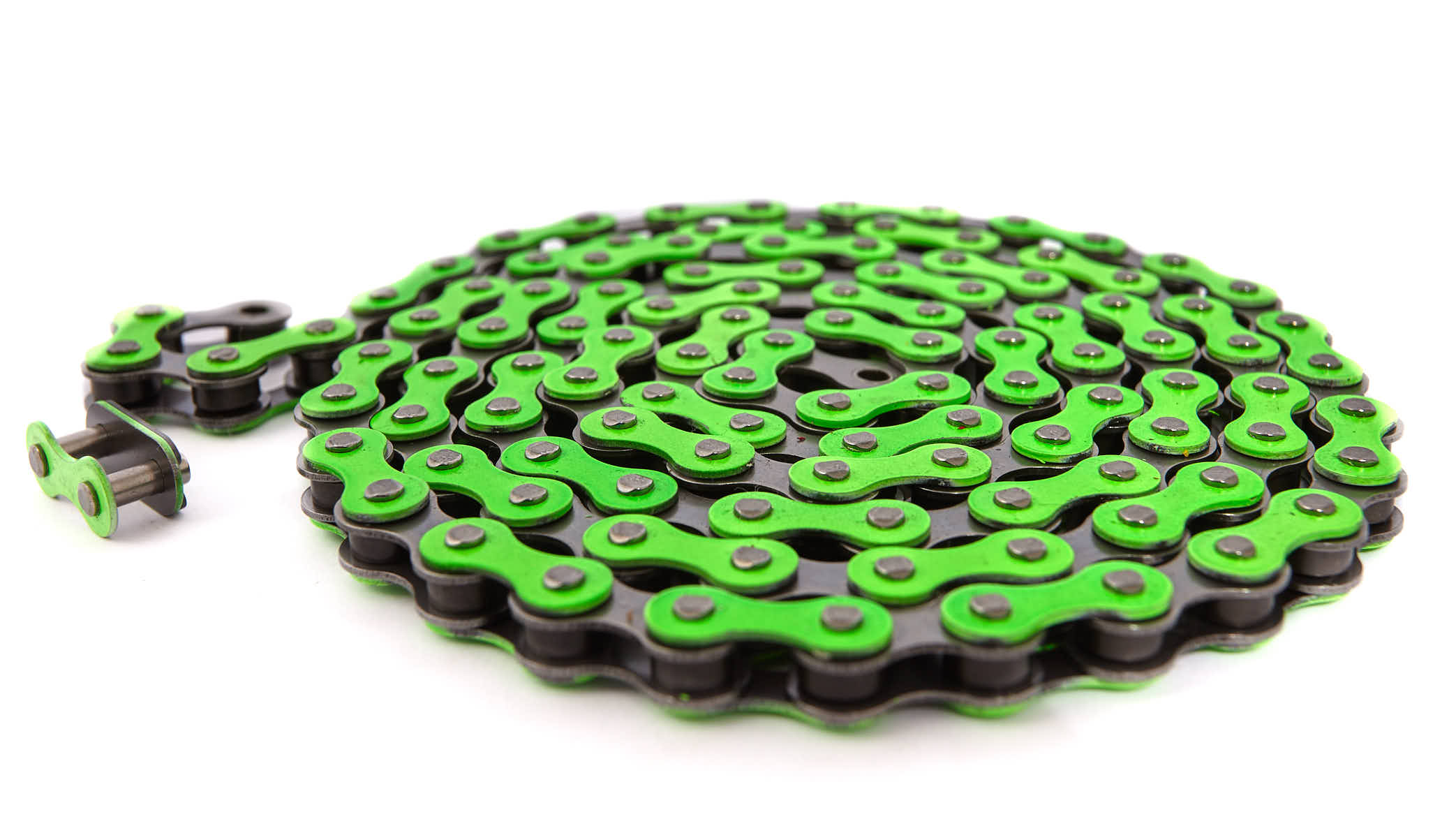 BMX Kette mit 112 Gliedern und Kettenschloss in Grün BMX Kette mit 112 Gliedern und Kettenschloss in Grün