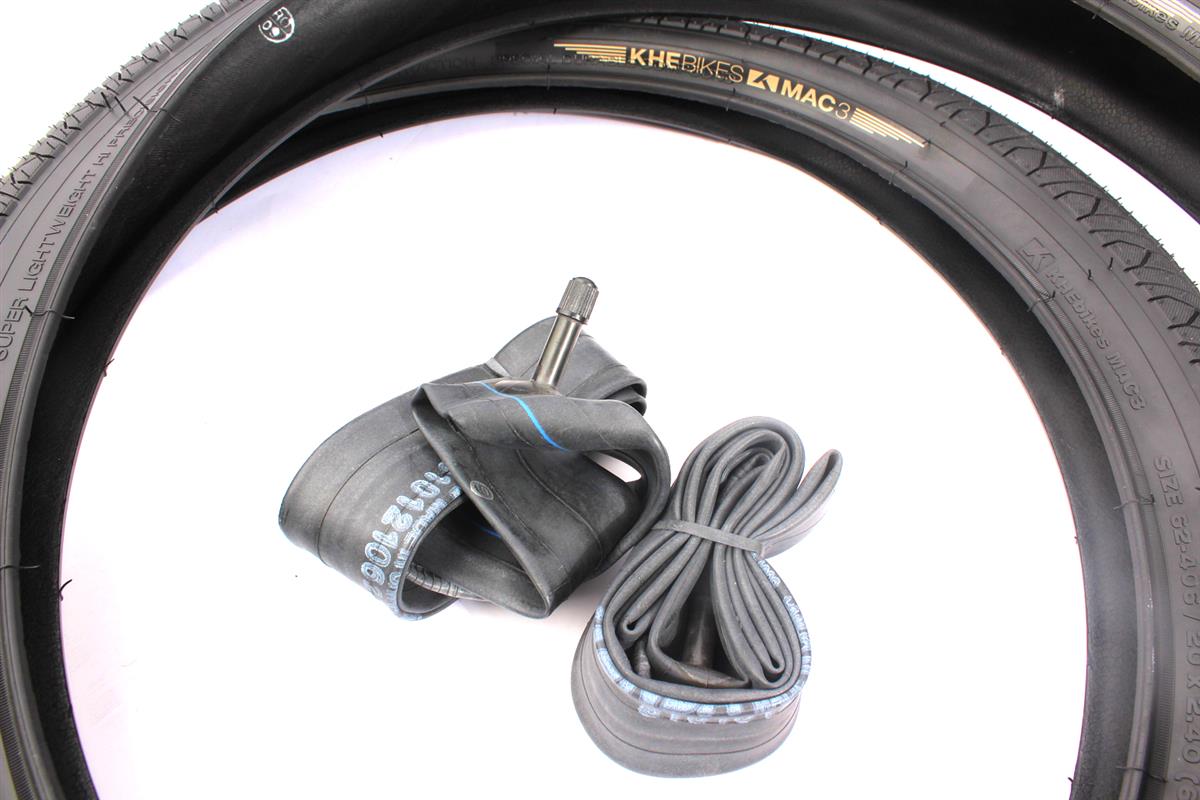 BMX tires 2x MAC3 + 2x KHE Twiggy tube