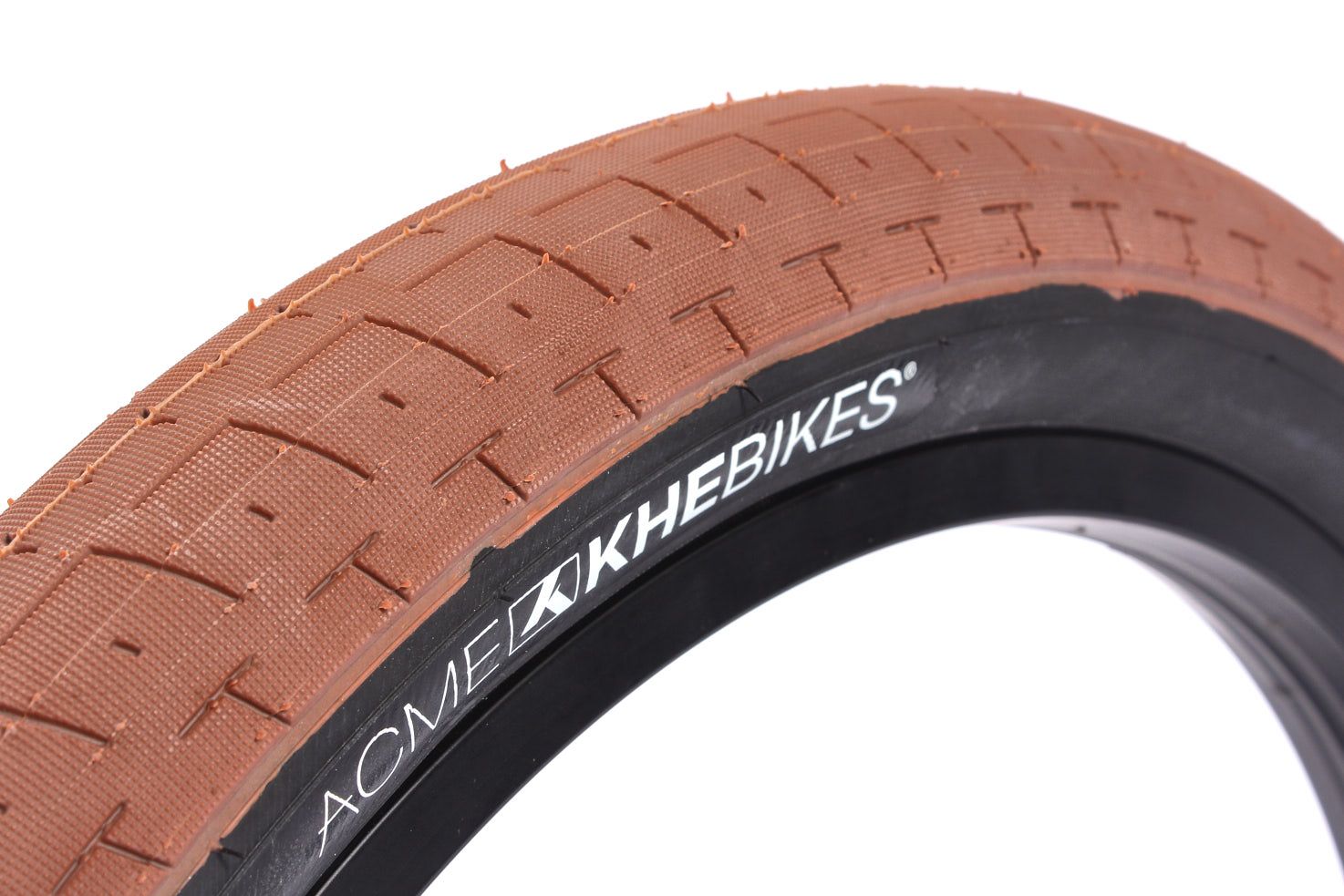 BMX tire set KHE ACME 20 inch x 2.40 inch brown + AV inner tube