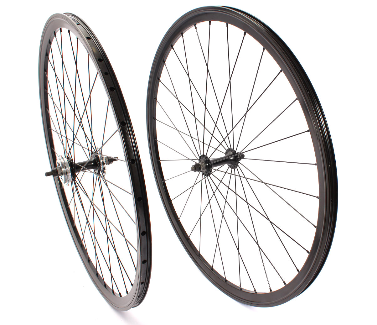 Laufradsatz für FIXIE Räder in Schwarz von oben Laufradsatz für FIXIE Räder in Schwarz von oben