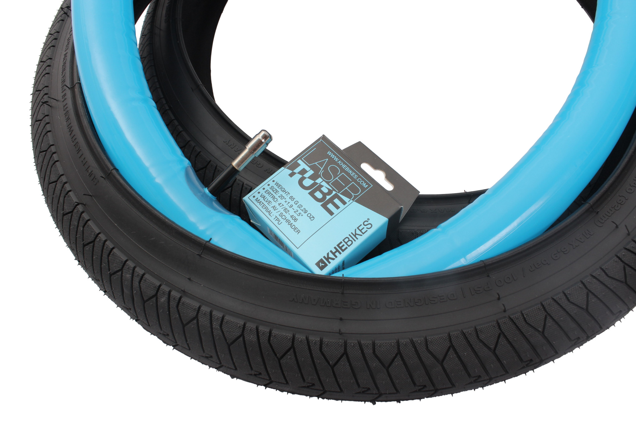 BMX tires 2x MAC2+ wire black + 2x KHE LASER tube