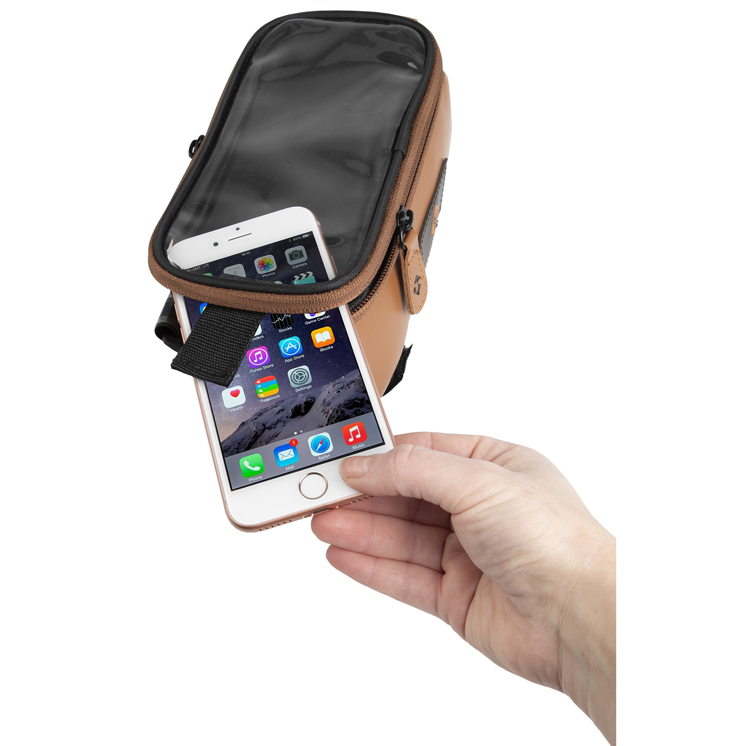 M-WAVE Rotterdam Top XL LE Smartphone Top Tube Bag Brown
