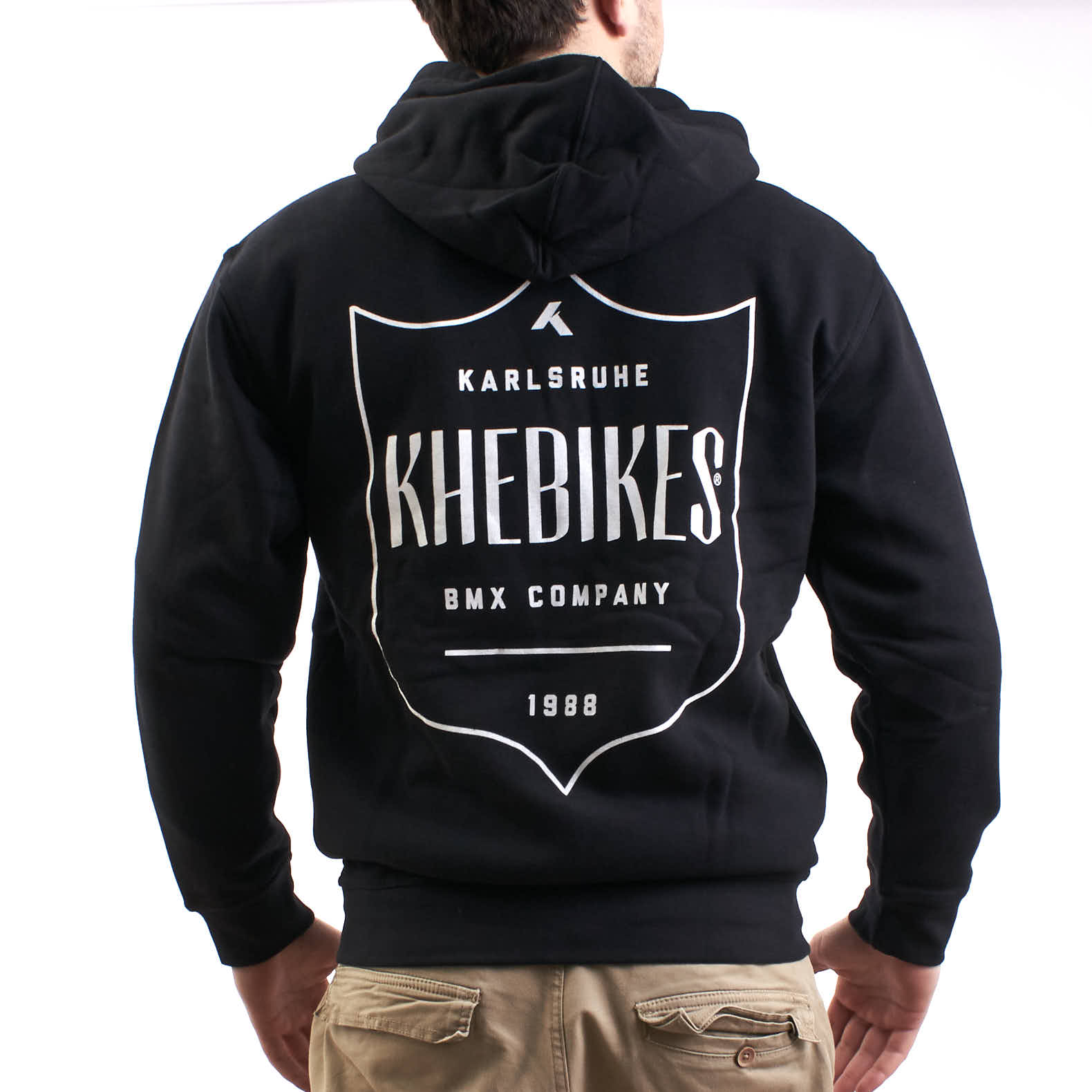 Zip-Hoodie "Shield" von KHEBikes in Schwarz