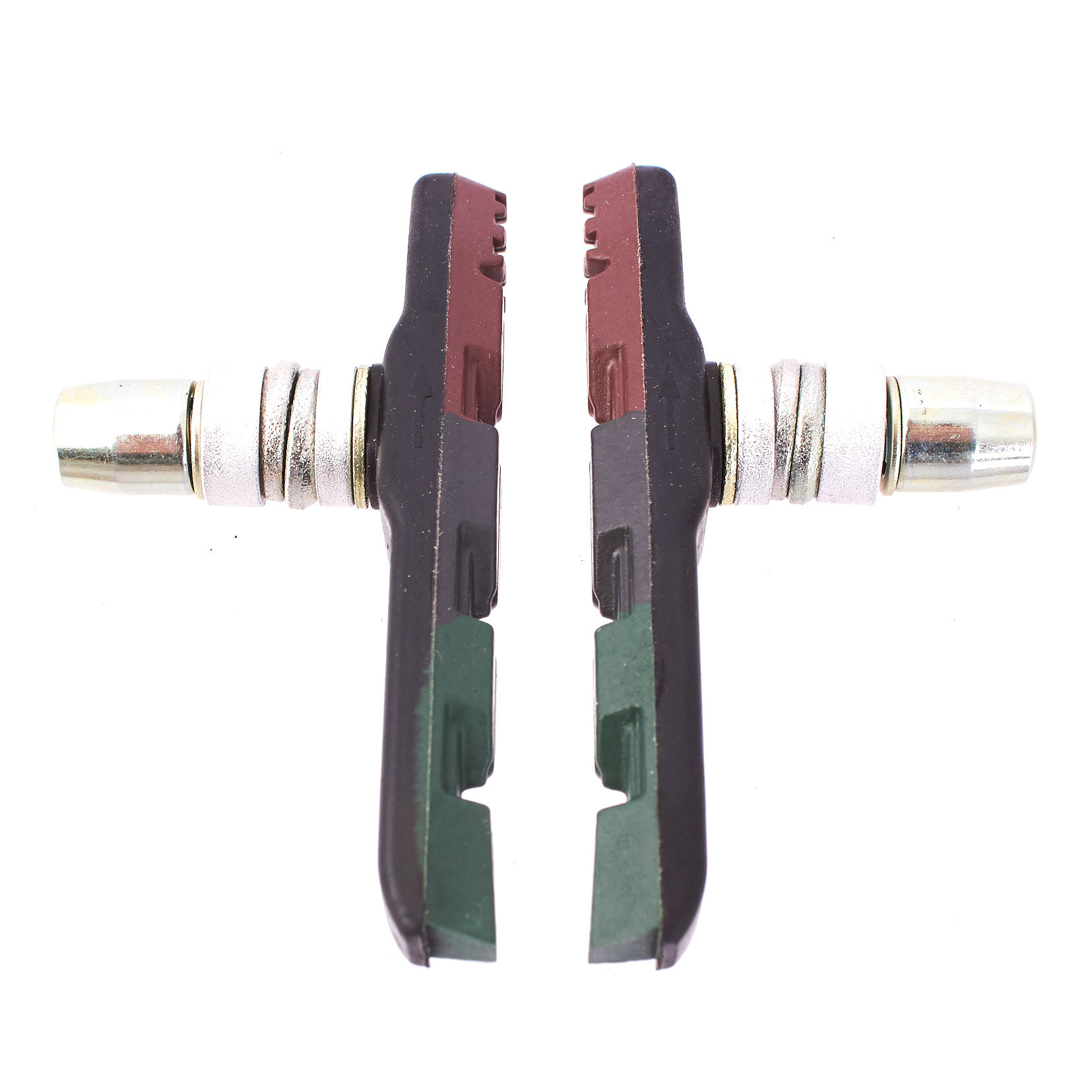 BMX Bremsschuhe Tricolor: Grün, Rot, Schwarz 