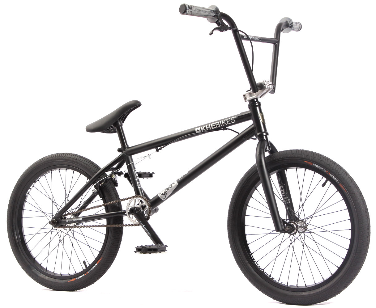 Seitenansicht BMX Rad Silencer schwarz KHEbikes mit MVP Lenker und AFFIX Rotor