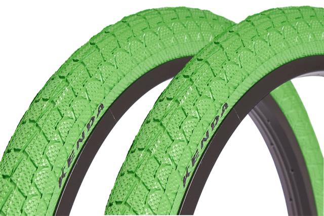 BMX tire set KENDA 20 inch x 1.95 inch green