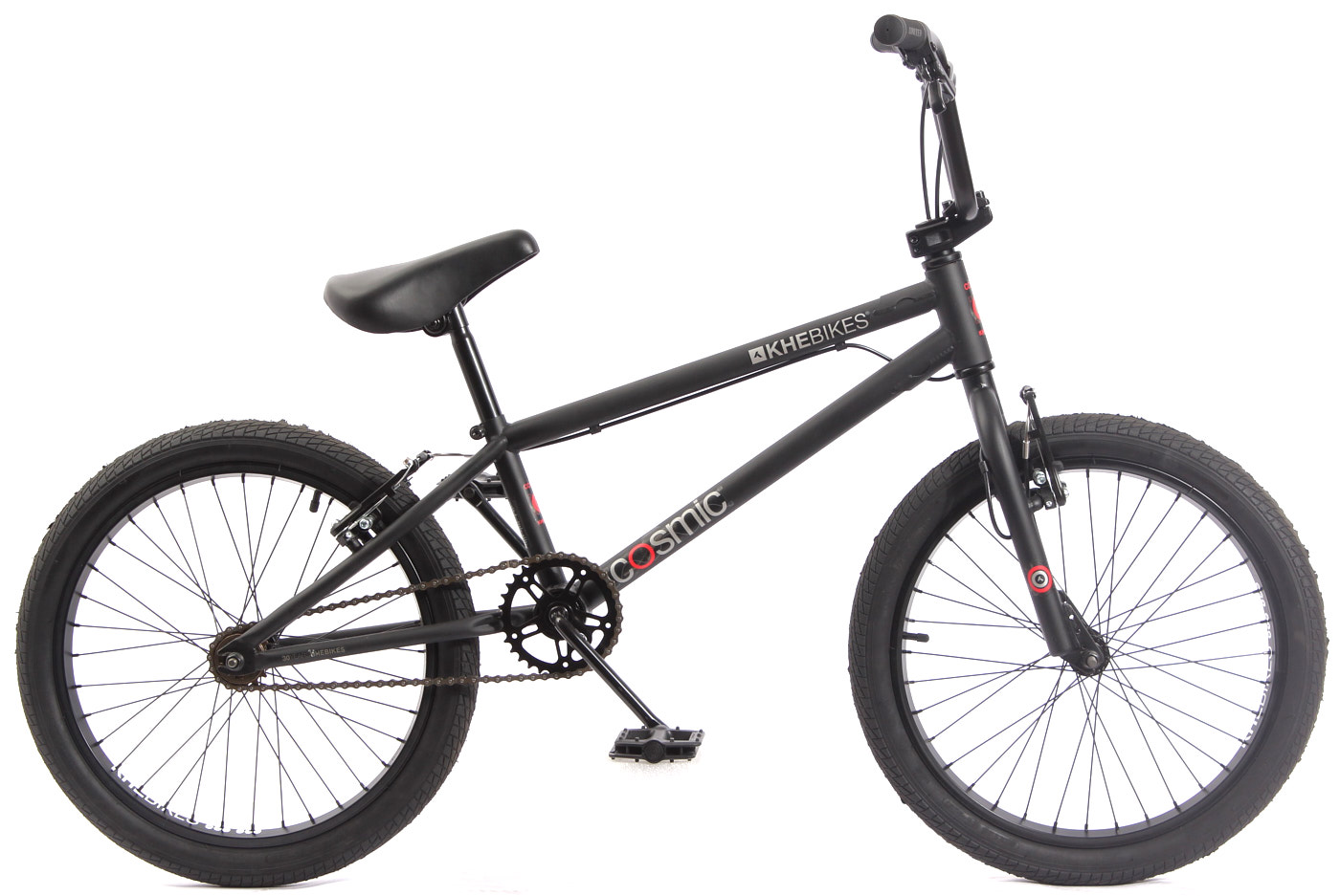 Seitenansicht BMX Rad Cosmic schwarz KHEbikes