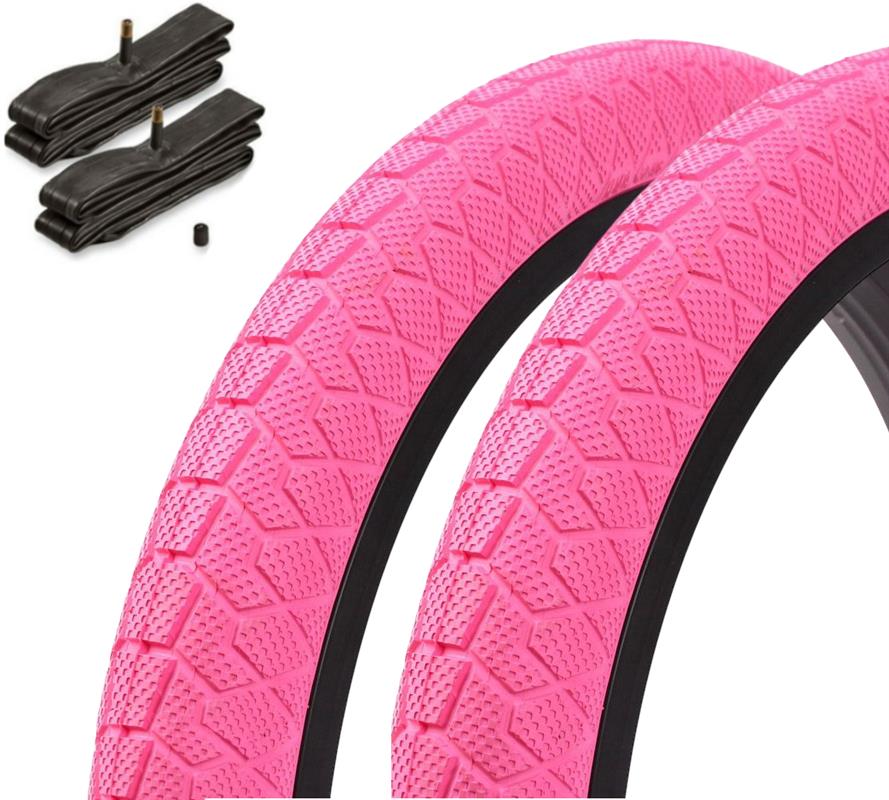 BMX tire set KENDA 20 inch x 1.95 inch pink + AV inner tube