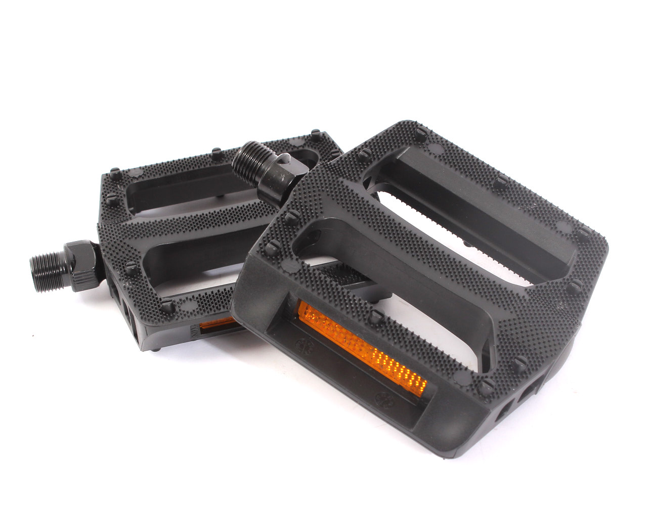 9/16" Pedale fürs BMX in Schwarz mit Reflektoren