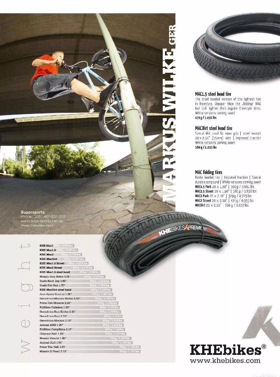 BMX tyres KHE MAC2+ 20 inch x 2.30 inch
